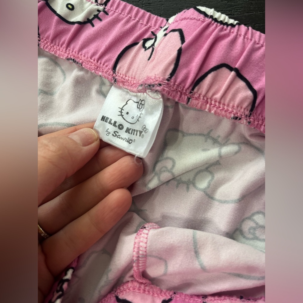 Hello Kitty‎ Pink Women's Pajama Pants Hearts Drawstring Comfy Cute Soft Medium - Picture 5 of 8